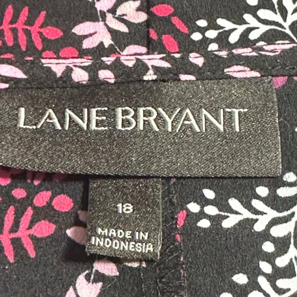 Lane Bryant Womens Dark Floral Ruffle Sleeve Top SZ 18 Whimsy Fairy Whimsigoth - Picture 3 of 7